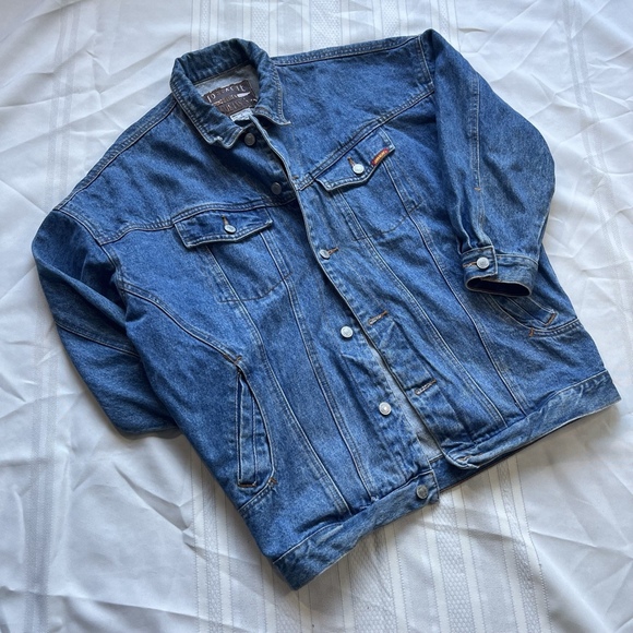 Vintage Jordache Oversized Denim Trucker Jacket Women’s Small Blue Button Down - Picture 1 of 12